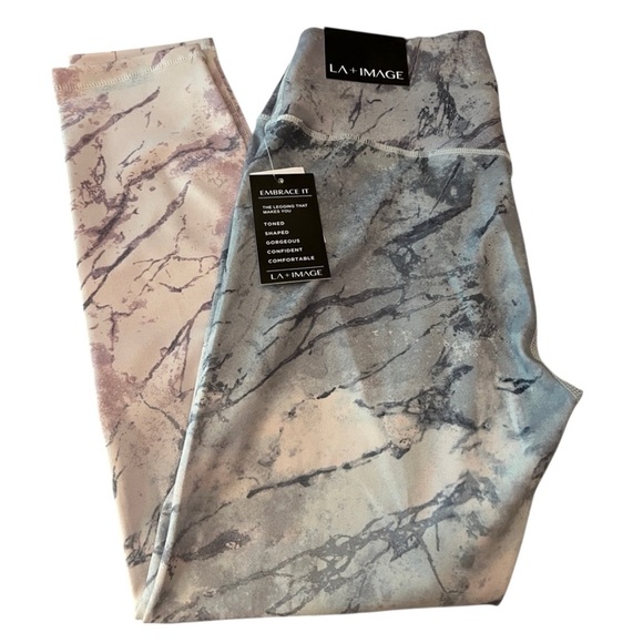 LA Image Marble Print Leggings, size XL - Picture 1 of 9